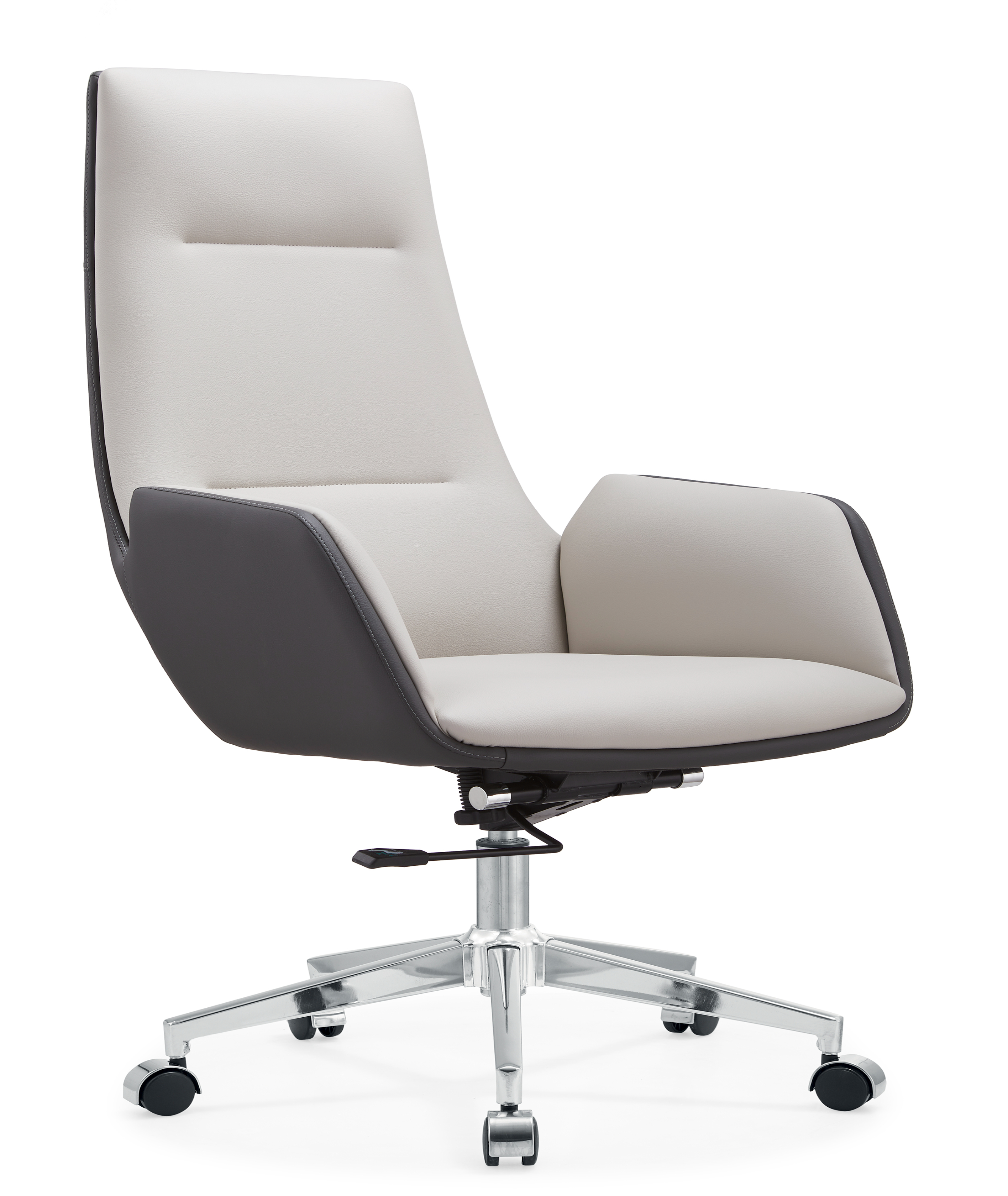 white leather office desk chair